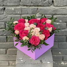 Цветочная композиция из Розы в коробке в Нижнее Мячково