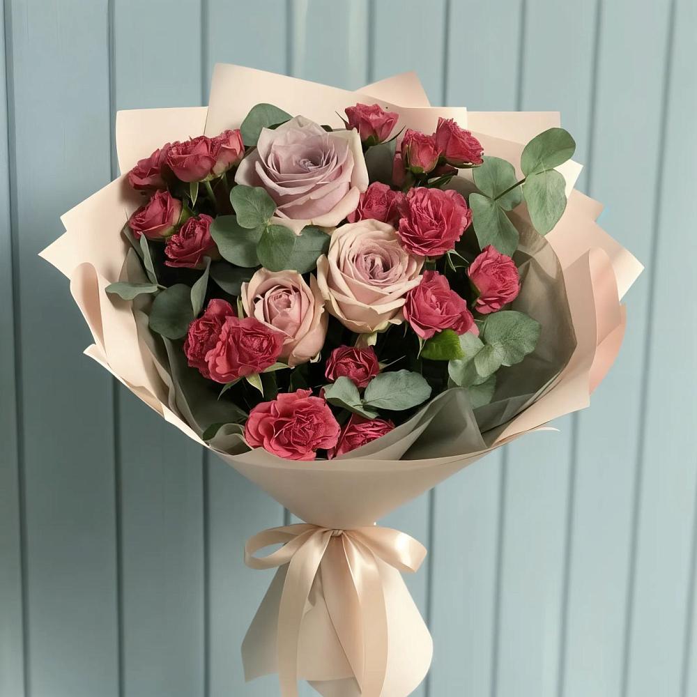 Букет цветов из: Гвоздики и Розы в Нижнее Мячково