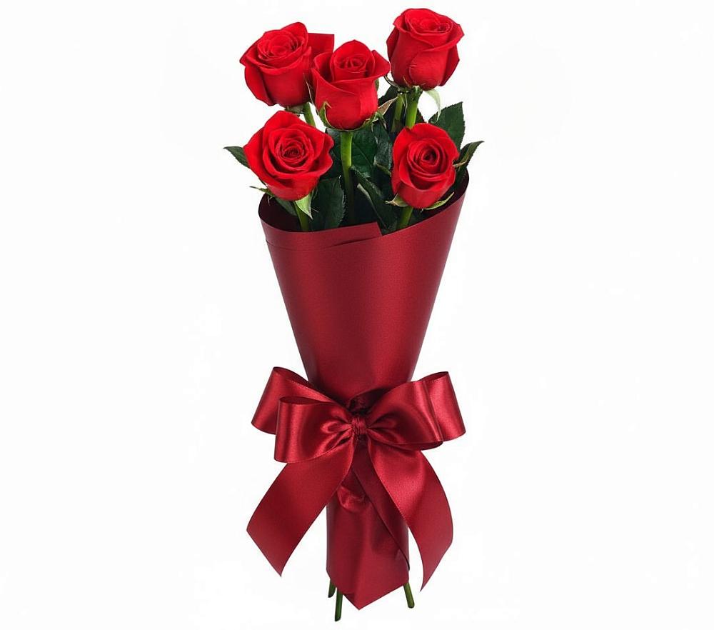 Букет 5 Красных роз Эдлесс Лав в Нижнее Мячково