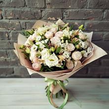 Букет цветов из:  Альстромерии, Розы и Хризантемы в Нижнее Мячково