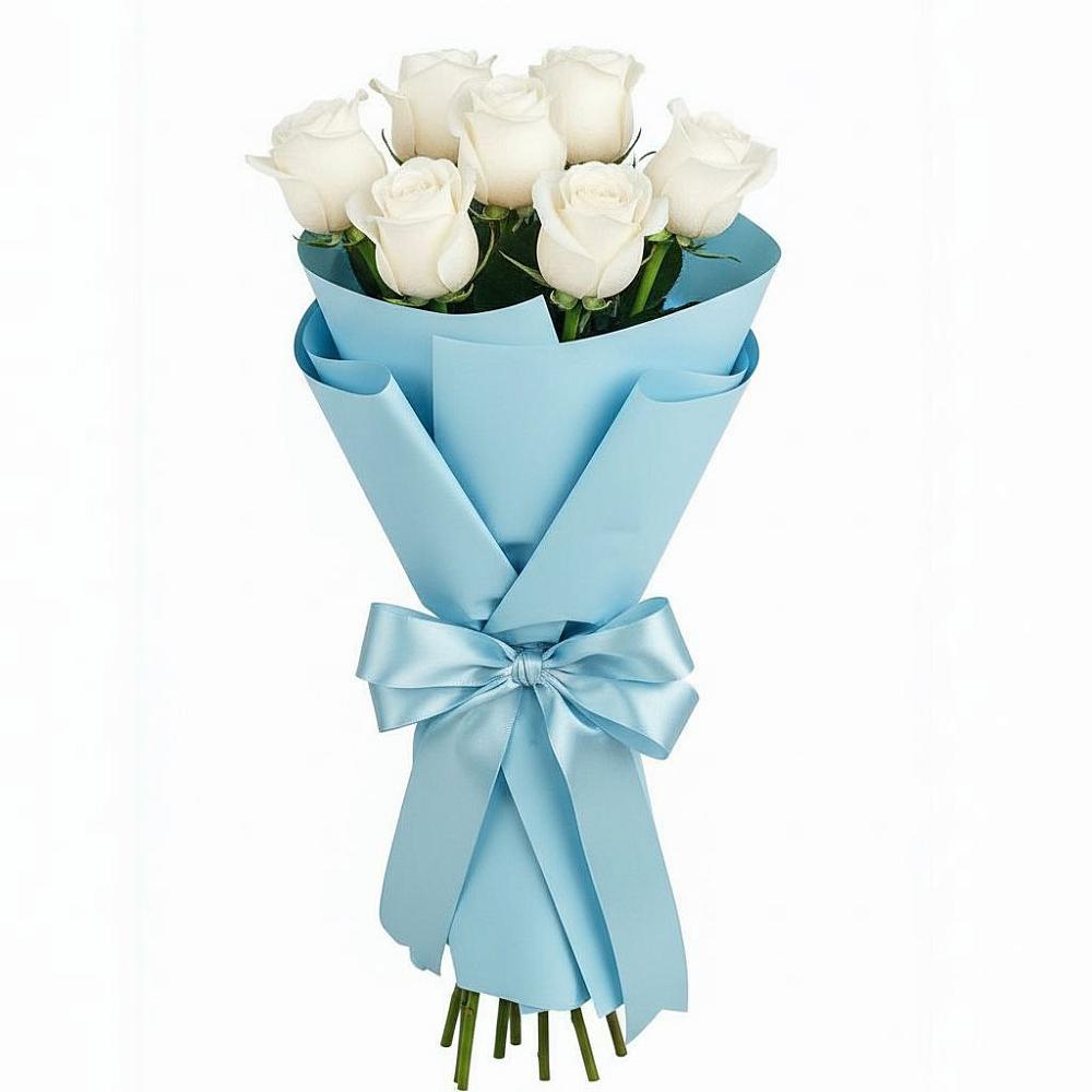 Букет 7 белых роз Проуд в Нижнее Мячково