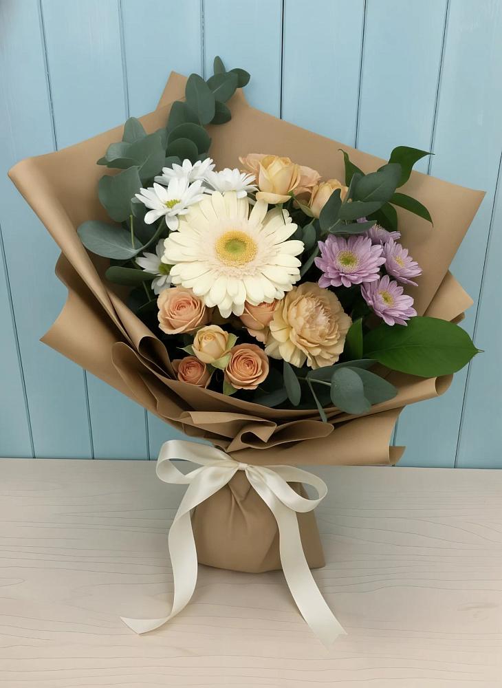 Букет цветов из: Герберы и Хризантемы в Нижнее Мячково