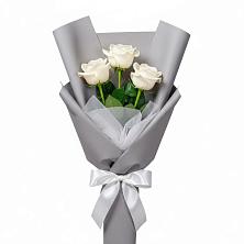 Букет 3 белые розы в Нижнее Мячково