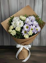 Букет цветов из:  Хризантемы и Розы в Нижнее Мячково