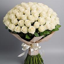 Букет 101 беля роза Белоснежка в Нижнее Мячково