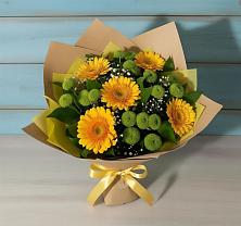 Букет цветов из:  Герберы и Хризантемы в Нижнее Мячково