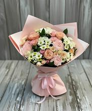 Букет цветов из:  Гвоздики, Розы и Хризантемы в Нижнее Мячково