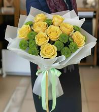 Букет цветов из:  Хризантемы и Розы в Нижнее Мячково