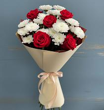 Букет цветов из:  Розы и Хризантемы в Нижнее Мячково