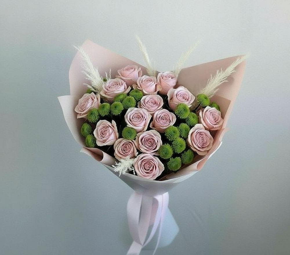 Букет цветов из: Розы и Хризантемы в Нижнее Мячково