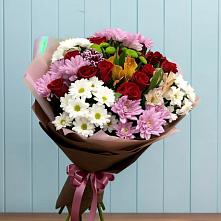 Букет цветов из:  Розы, Хризантемы и Альстромерии в Нижнее Мячково