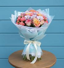 Букет цветов из:  Хризантемы и Розы в Нижнее Мячково