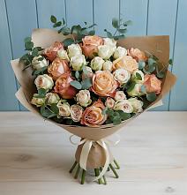 Букет цветов из:  Альстромерии и Розы в Нижнее Мячково